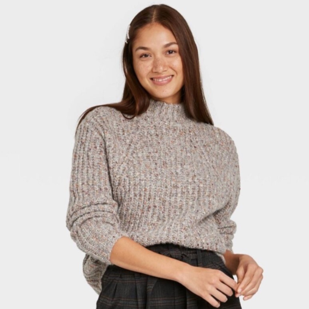 A New Day Marled Mock Turtleneck Pullover Sweater